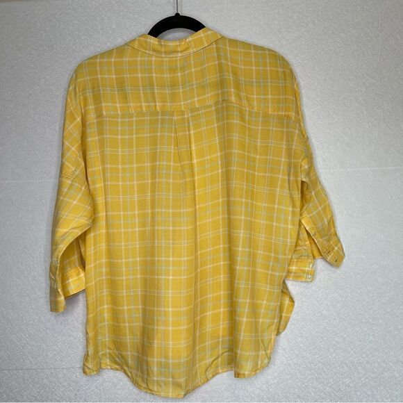 Anthropologie Holding Horses Plaid Surplice Draped Front Top 6 - Picture 5 of 5